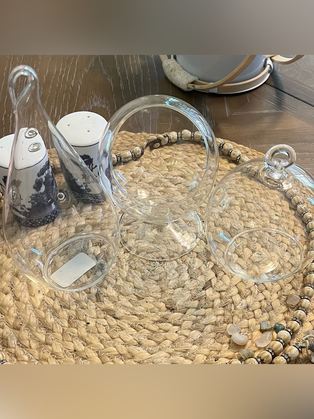 NWT! 3 Glass Succulent Plant Hangers Holders Home Decor TJ Maxx
